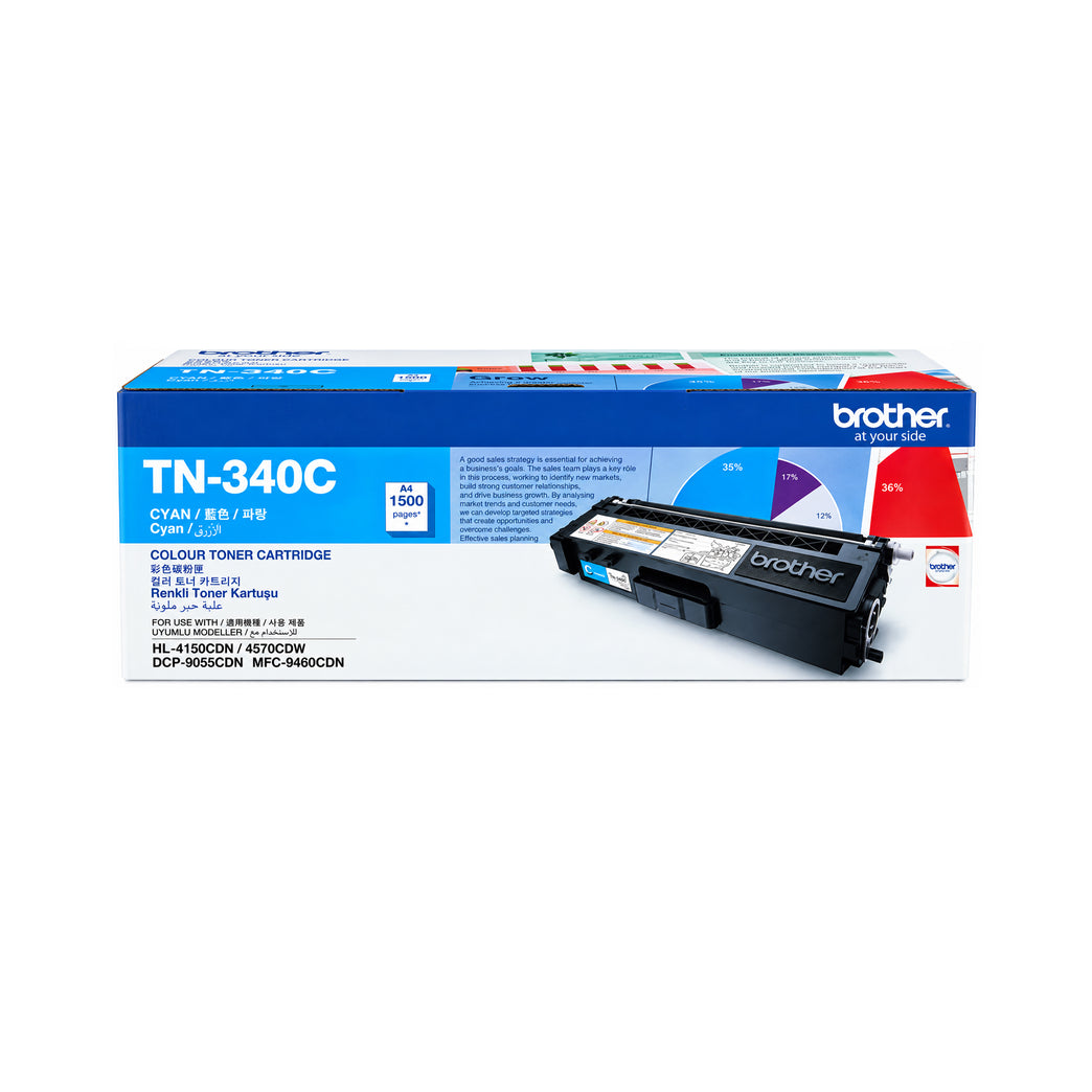 Brother TN-340C AP (Cyan) Printer Toner Cartridge ORIGINAL