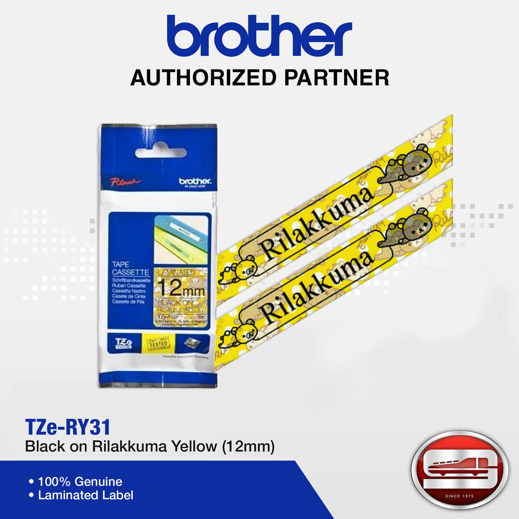 Brother TZe-RY31 Tape 12mm - Black on Rilakkuma