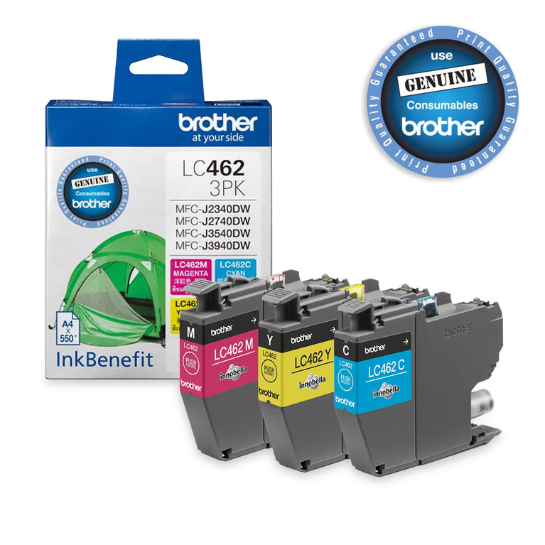 Brother LC-462 3PK CMY)  Genuine Ink Cartridge