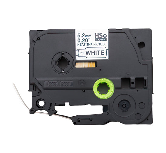 Brother HSe-211E Black on White 5.2mm Tape Cassette (100% Genuine)
